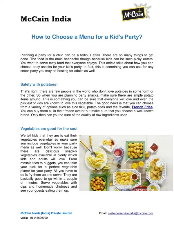 How to Choose a Menu for a Kid’s Party?