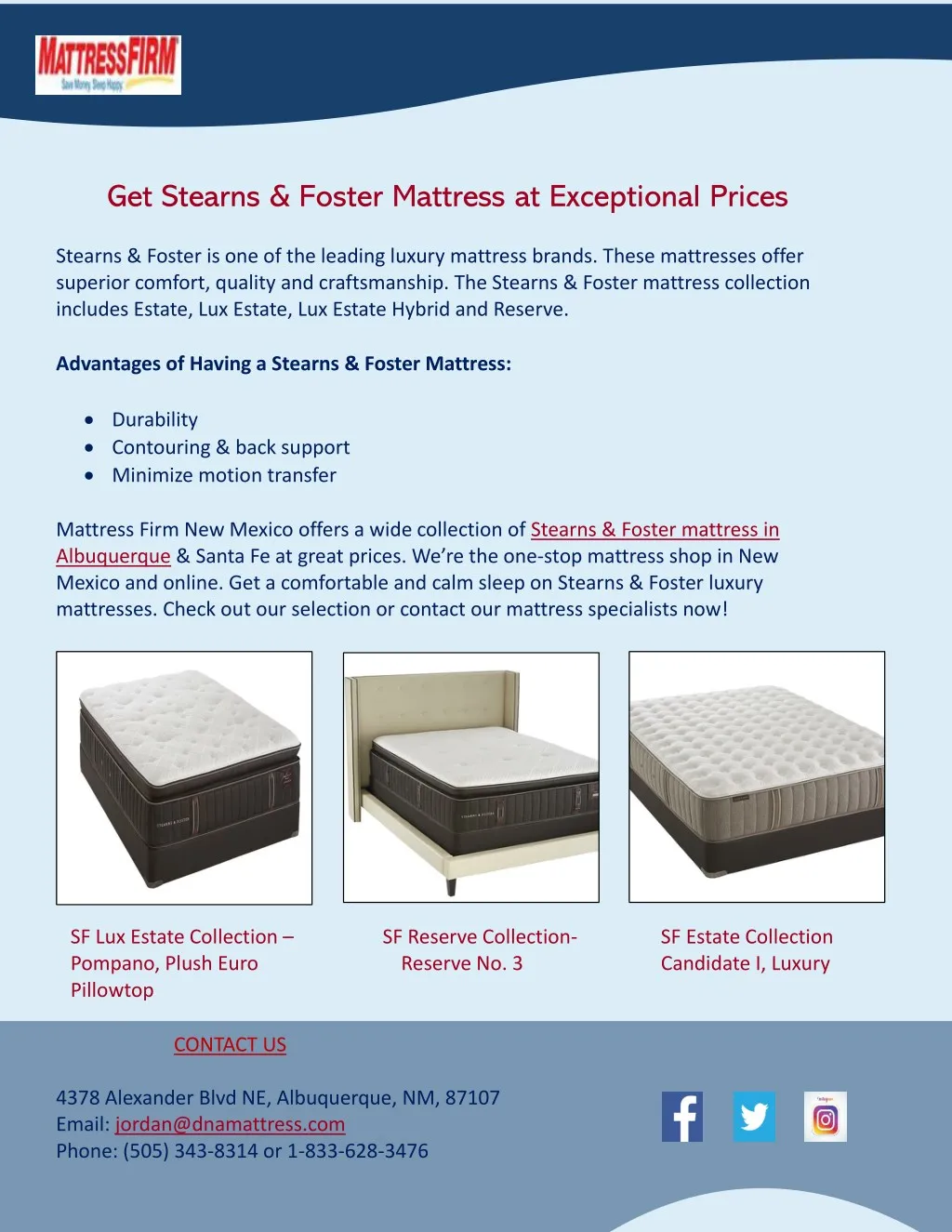 get stearns foster mattress at exceptional prices