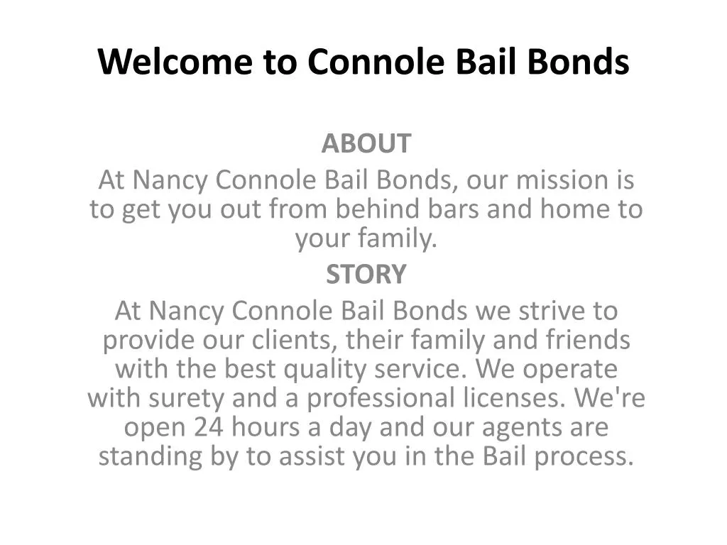 welcome to connole bail bonds