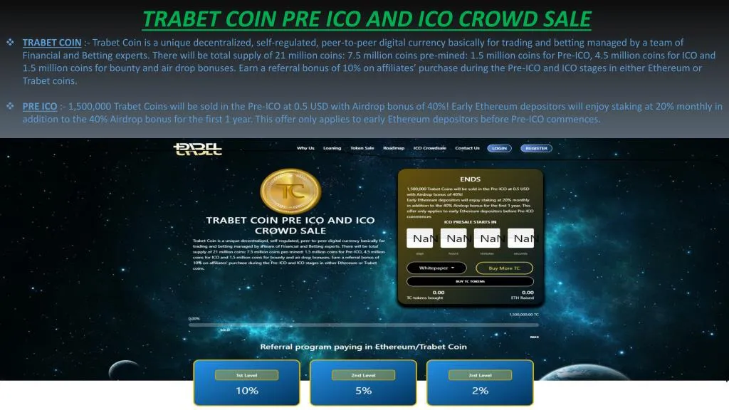 trabet coin pre ico and ico crowd sale