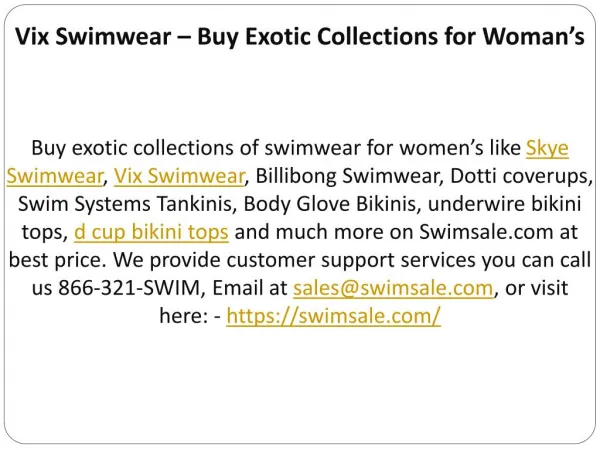 Vix Swimwear â€“ Buy Exotic Collections for Womanâ€™s