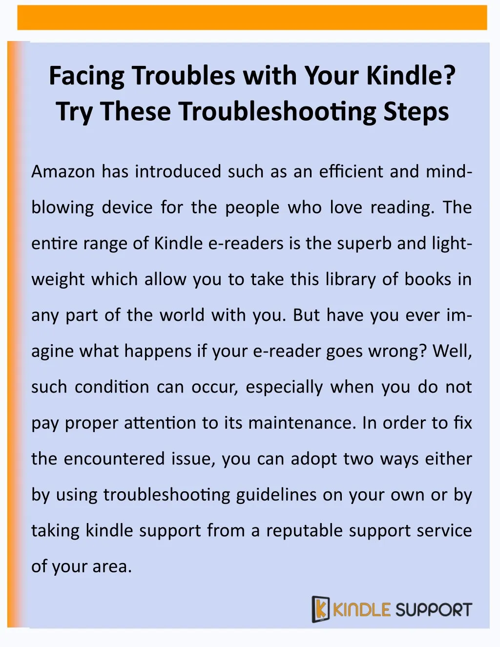 facing troubles with your kindle try these