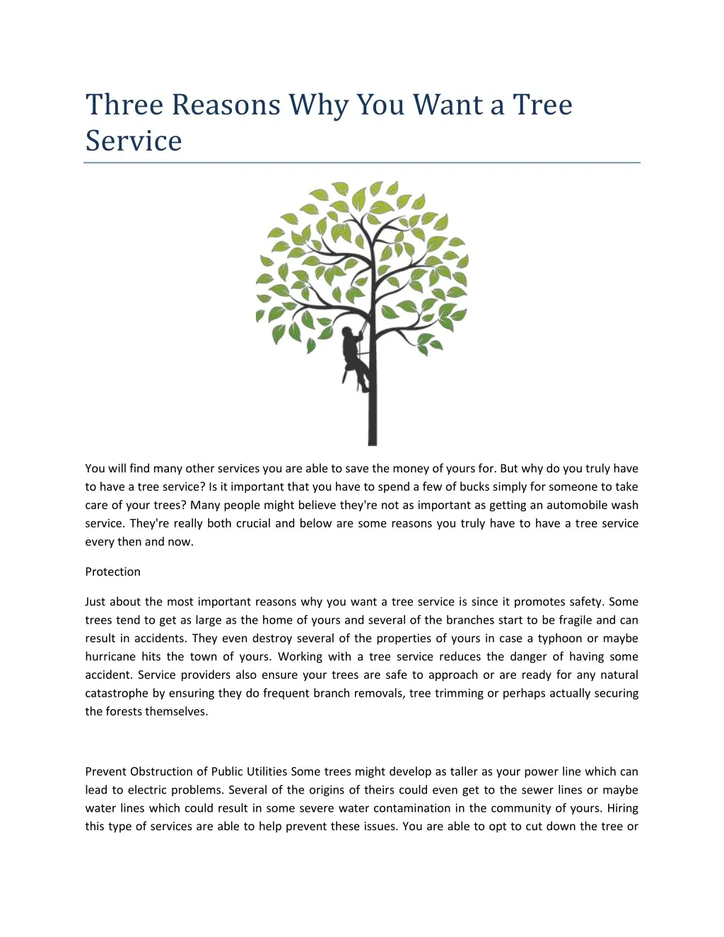 three reasons why you want a tree service
