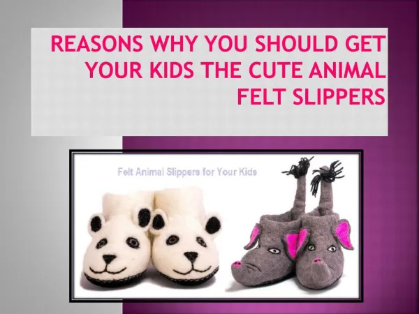 Reasons Why You Should Get Your Kids the Cute Animal Felt Slippers