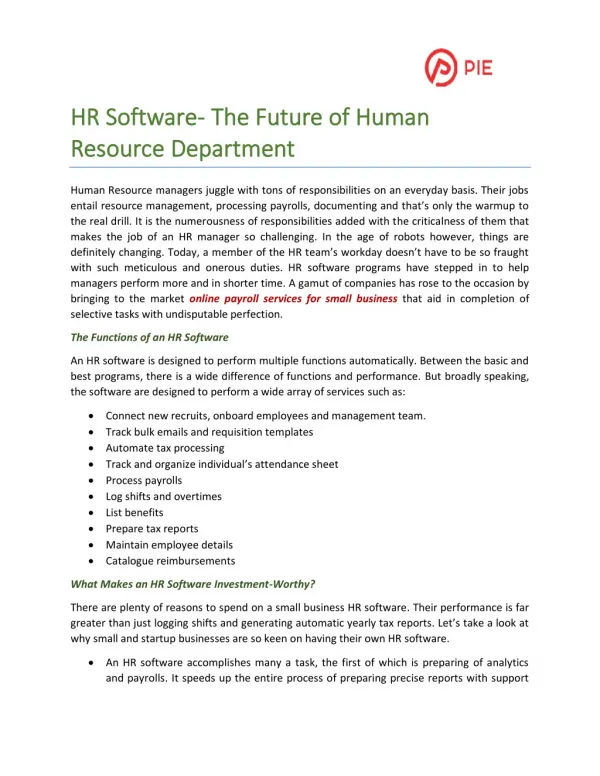 HR Software- The Future of Human Resource Department