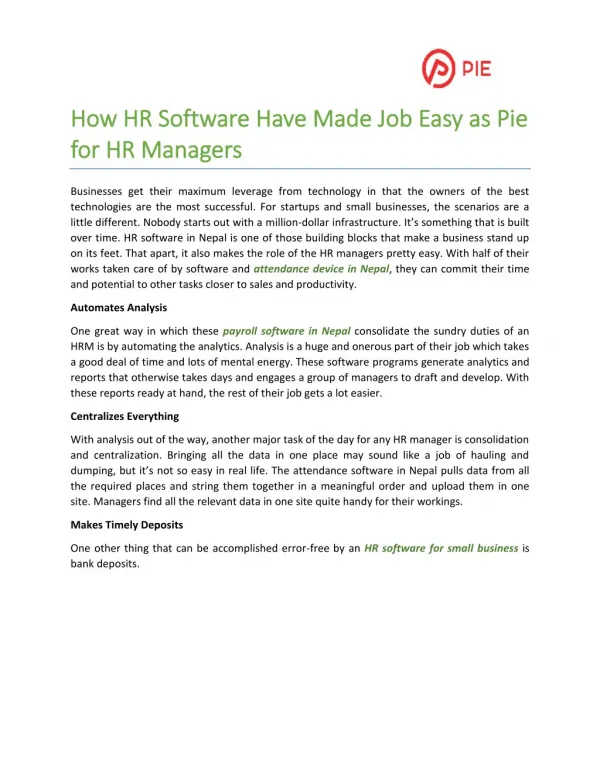 How HR Software Have Made Job Easy as Pie for HR Managers
