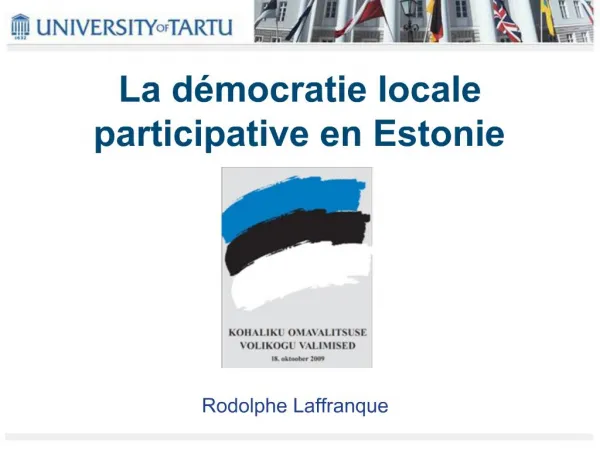 La d mocratie locale participative en Estonie