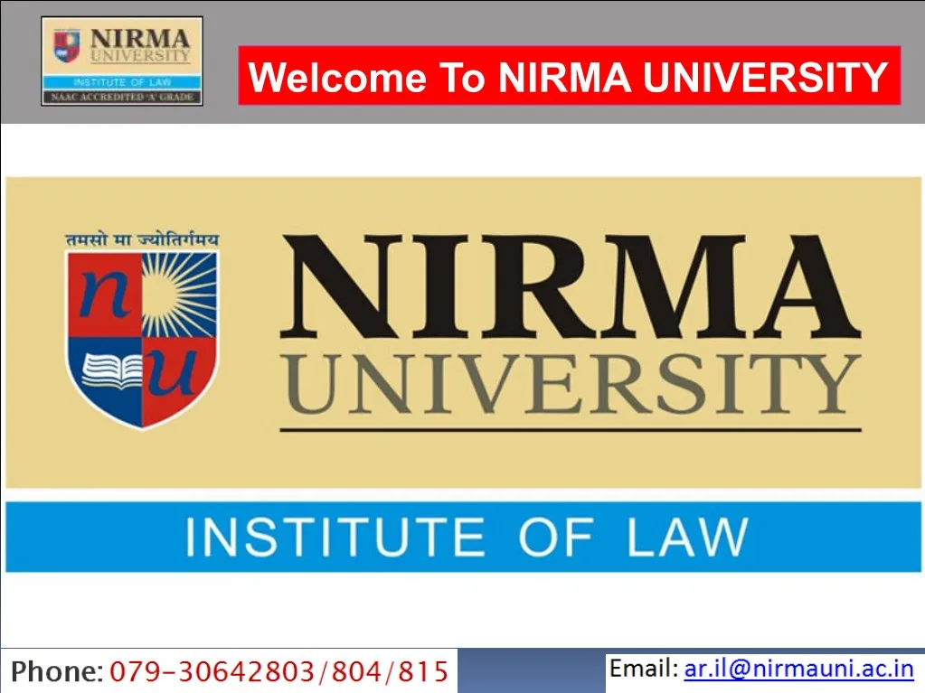 welcome to nirma university