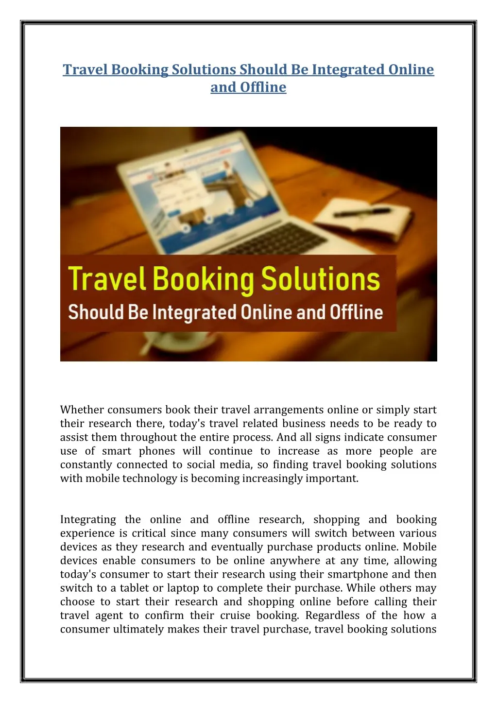 travel booking solutions should be integrated