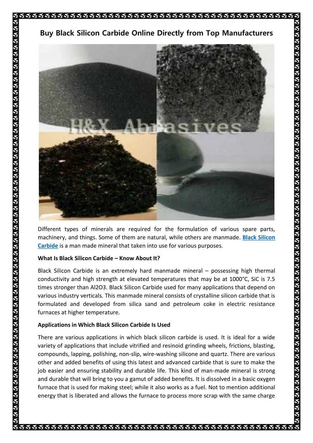 buy black silicon carbide online directly from