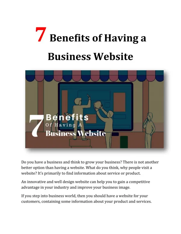 7 Benefits of Having a Business Website