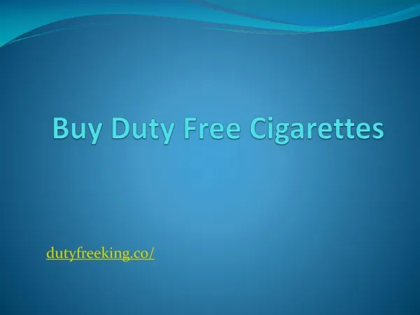 Buy duty free cigarettes