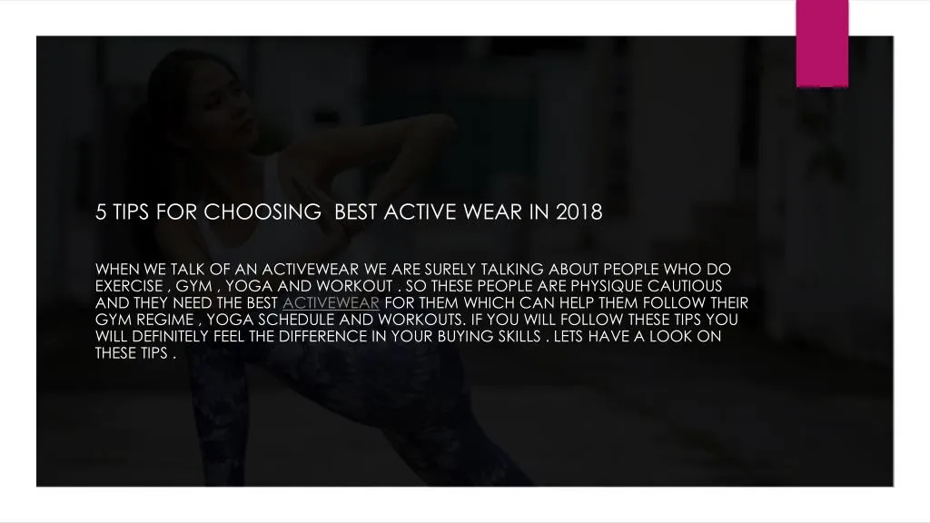 5 tips for choosing best active wear in 2018