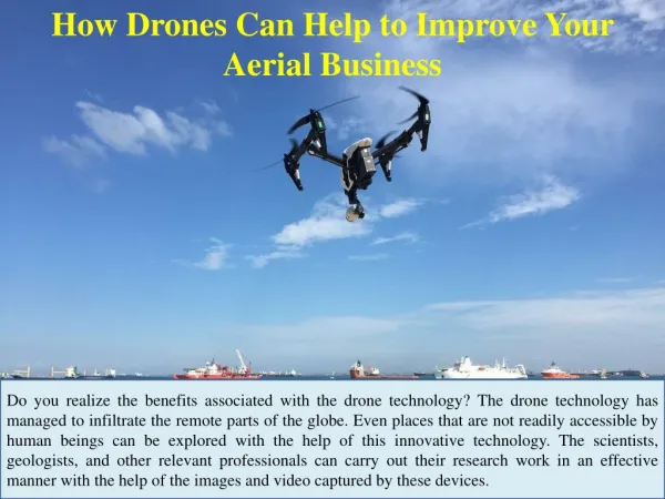 How Drones Can Help to Improve Your Aerial Business