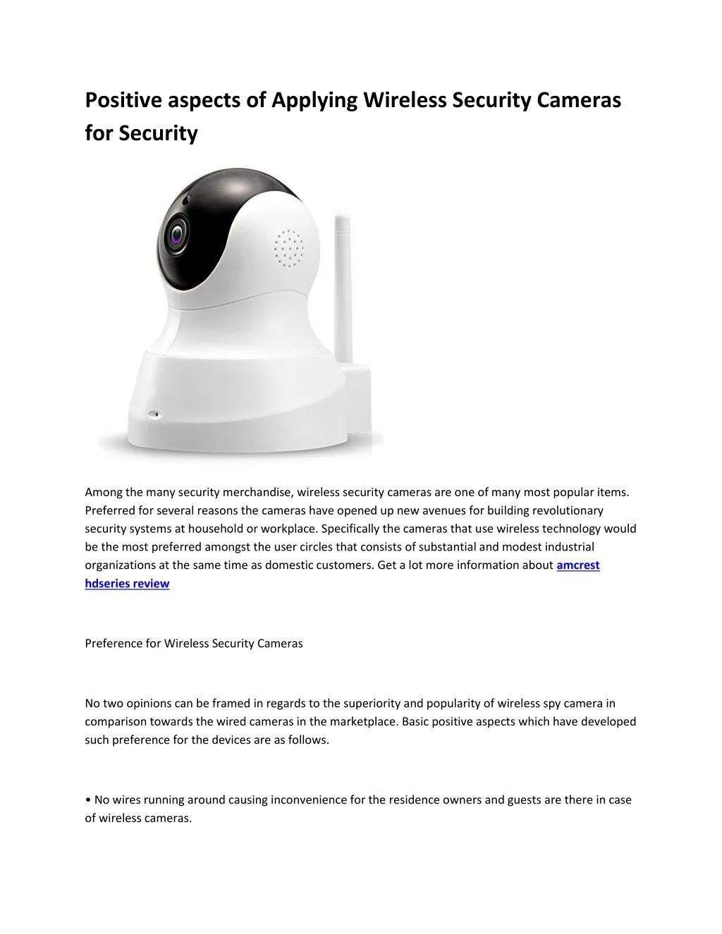 positive aspects of applying wireless security