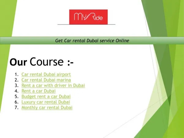 Get Car rental Dubai service Online