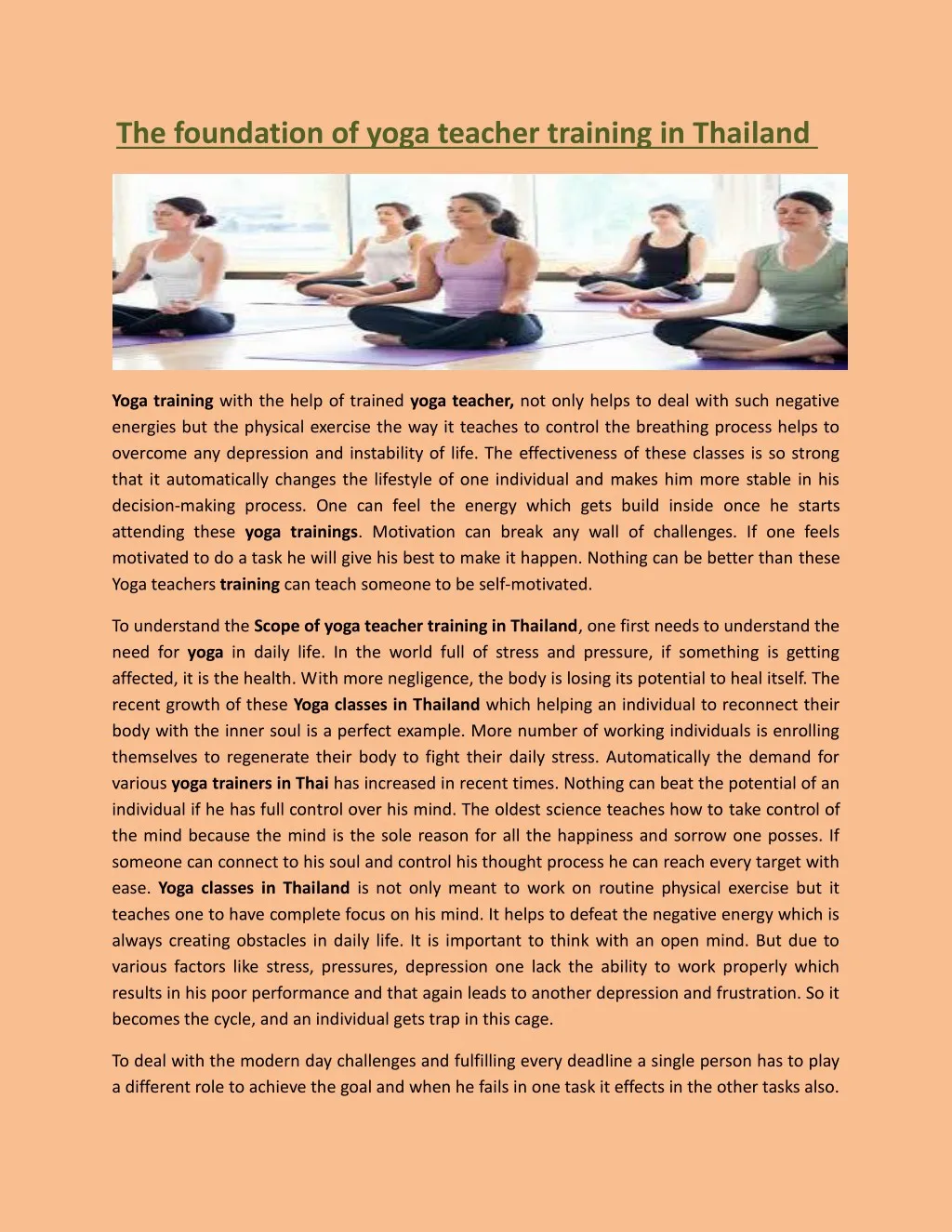 the foundation of yoga teacher training