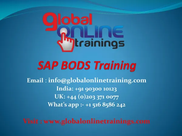 SAP BODS Training | SAP BODS online training course - global trainings