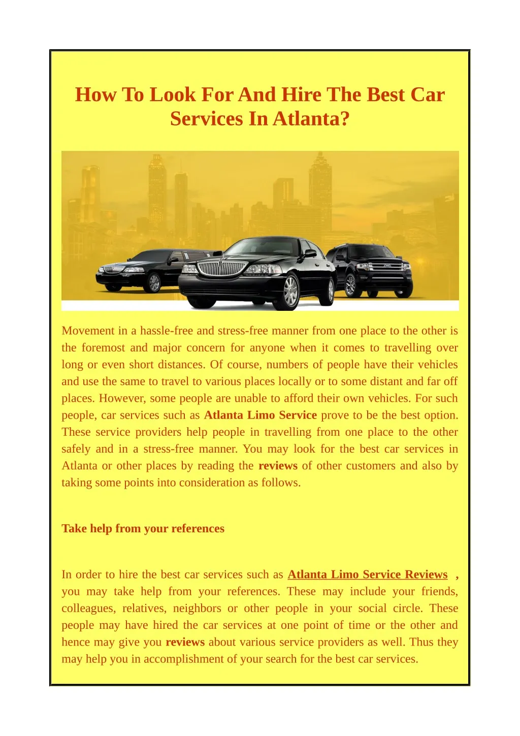 how to look for and hire the best car services