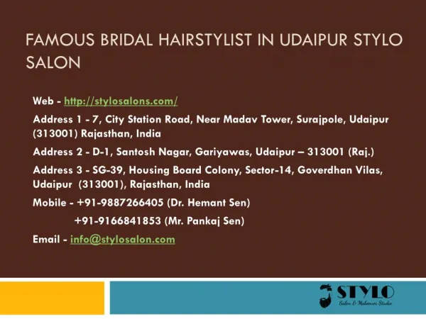 Famous Bridal Hairstylist in Udaipur Stylo Salon