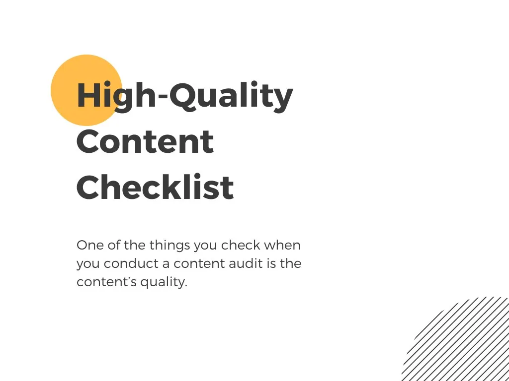 high quality content checklist