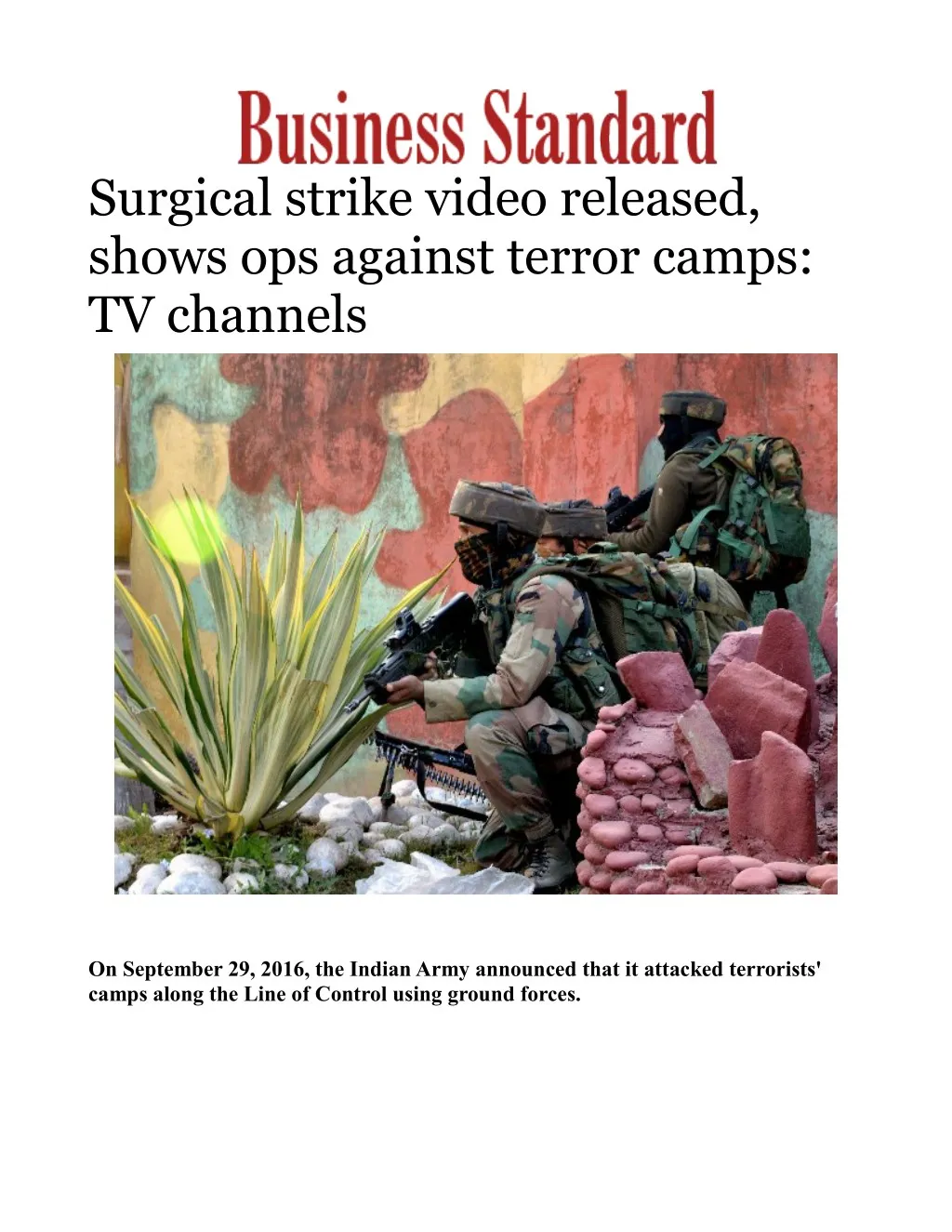 surgical strike video released shows ops against