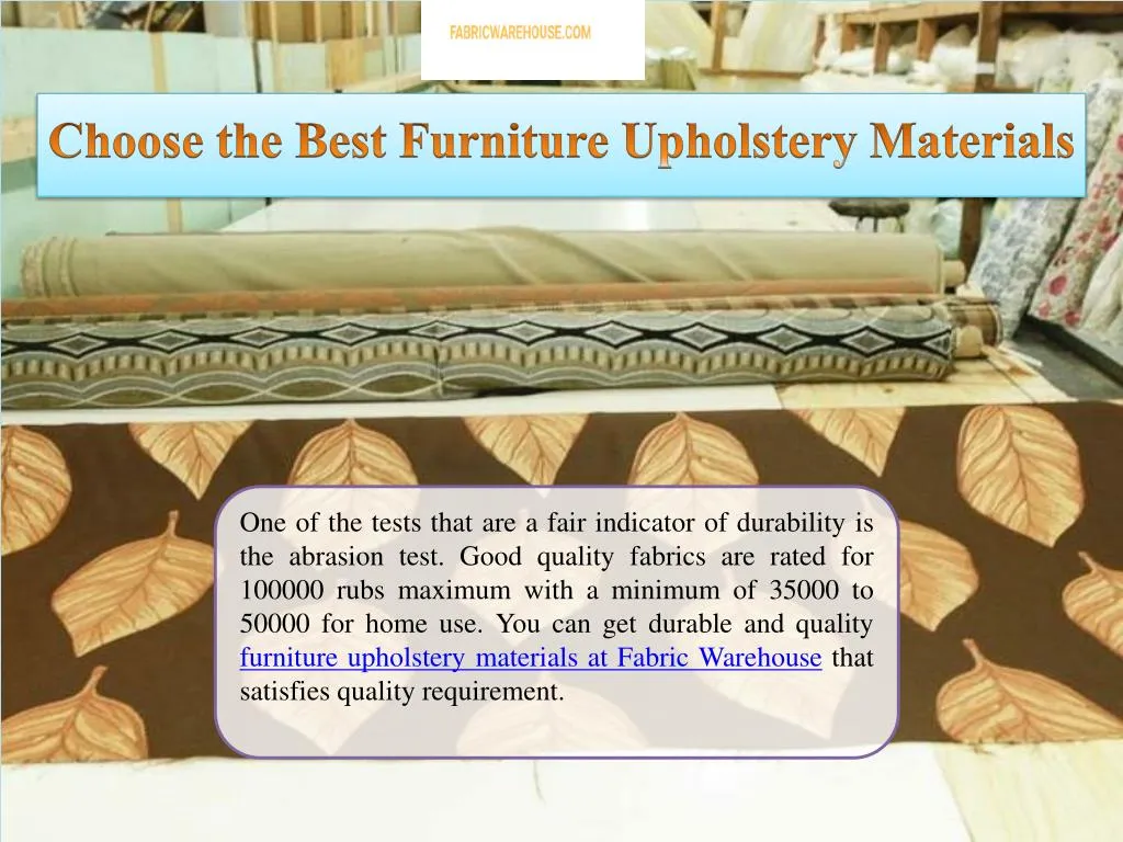 choose the best furniture upholstery materials
