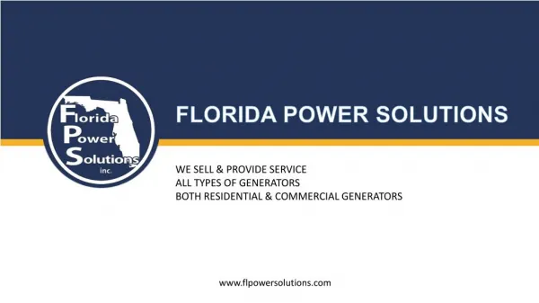 Generators Services - Florida Power Solution Inc