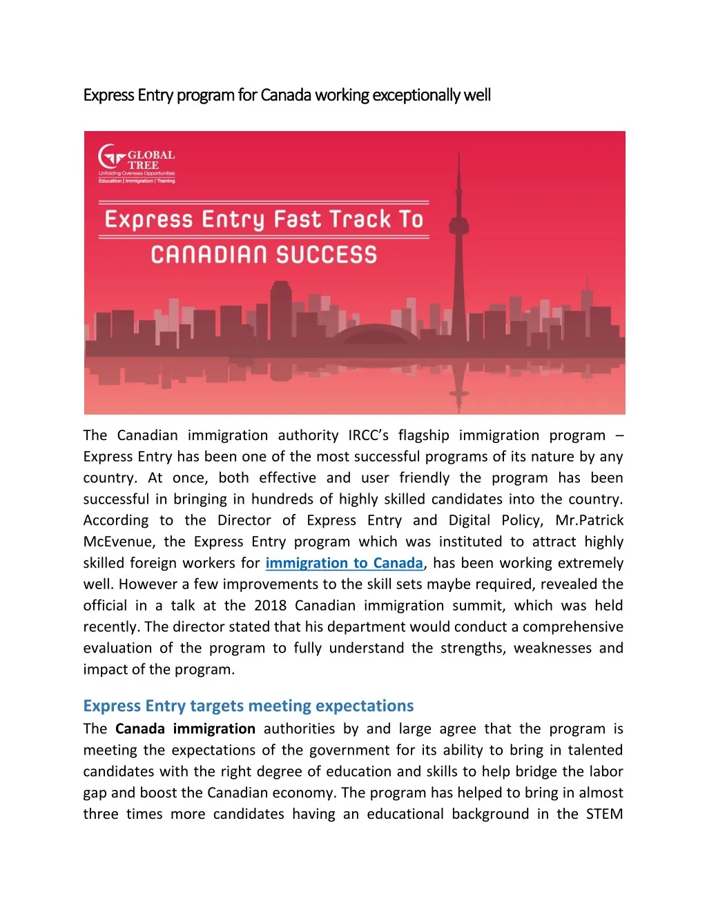 express entry program for canada express entry