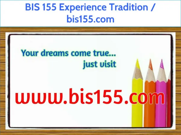 BIS 155 Experience Tradition / bis155.com