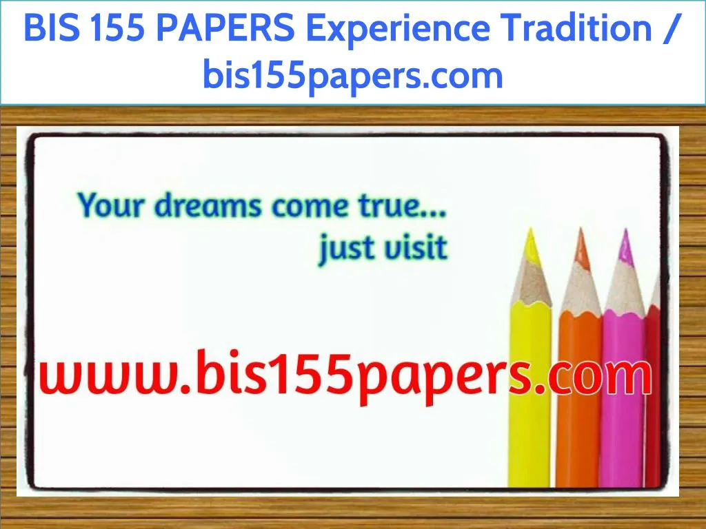 bis 155 papers experience tradition bis155papers