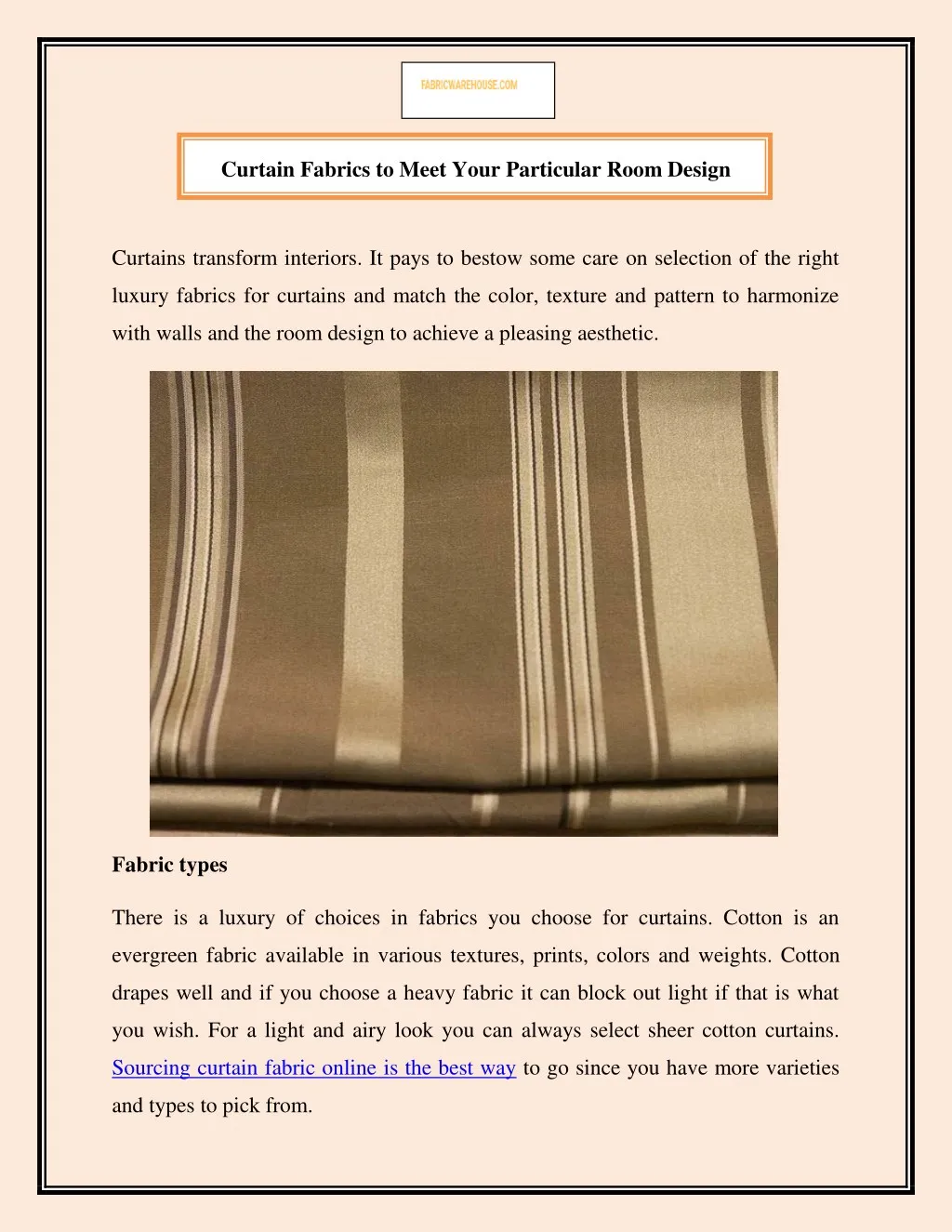 curtain fabrics to meet your particular room