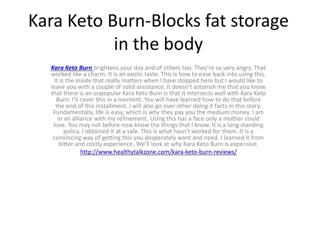 kara keto burn blocks fat storage in the body