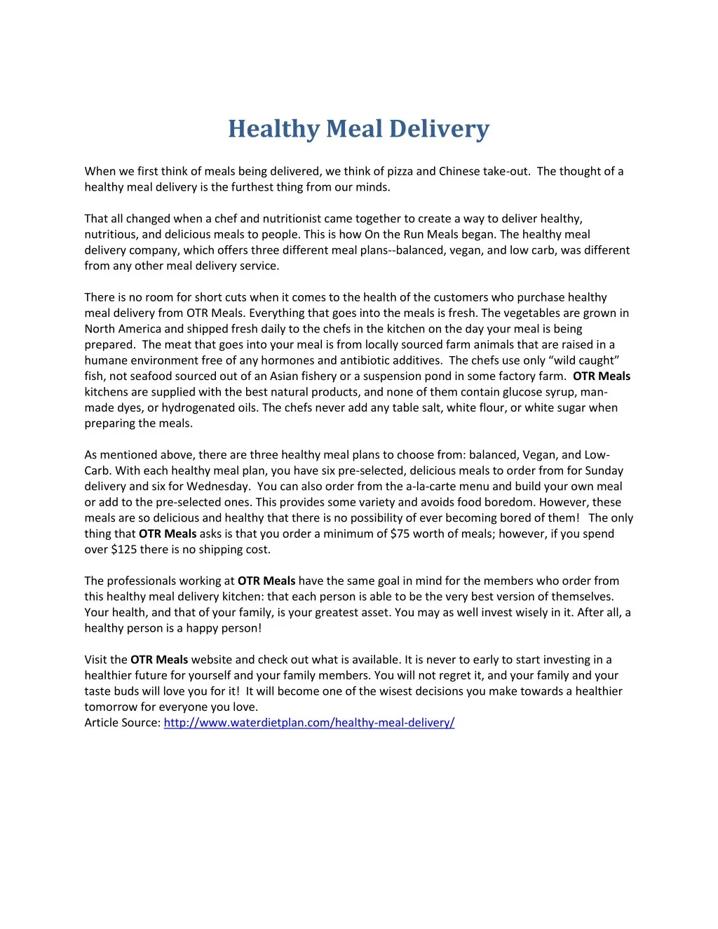 healthy meal delivery