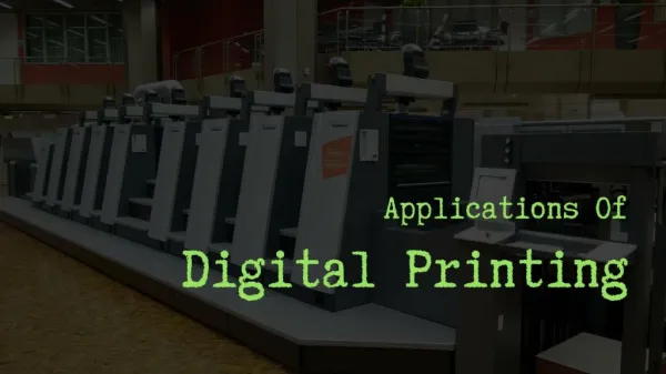 Applications Of Digital Printing