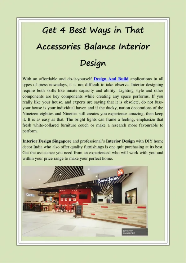 Get 4 Best Ways in That Accessories Balance Interior Design