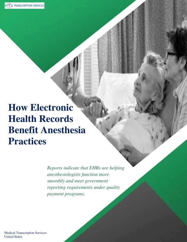 How Electronic Health Records benefit Anesthesia Practices