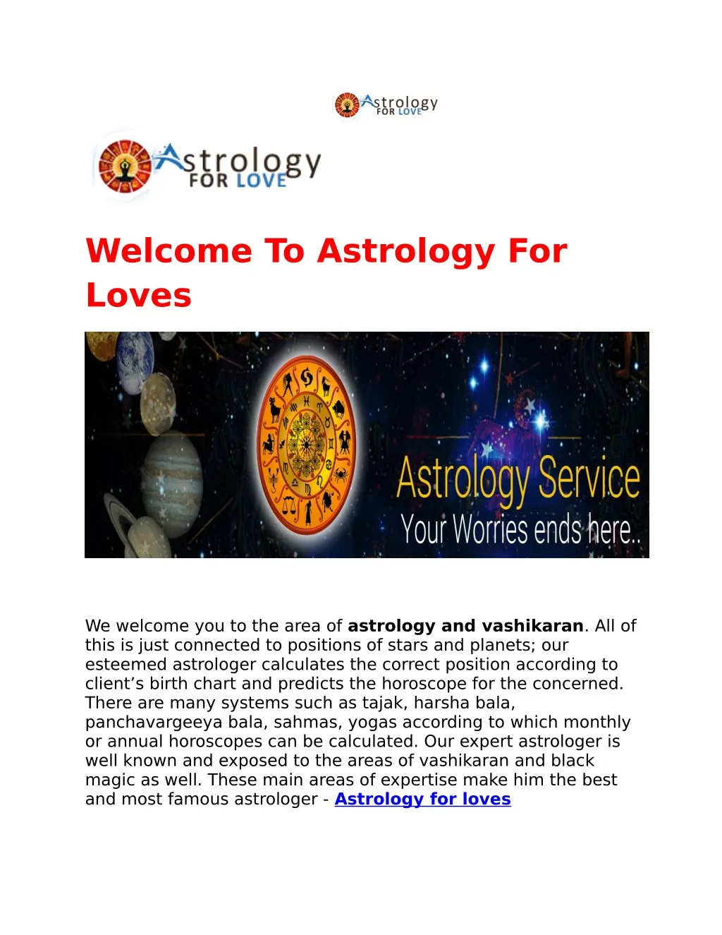welcome to astrology for loves