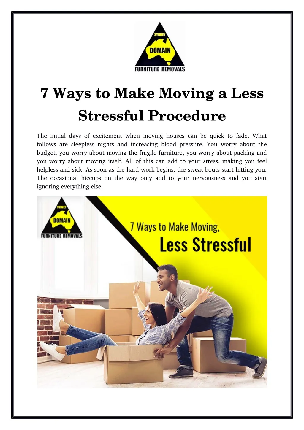 7 ways to make moving a less stressful procedure