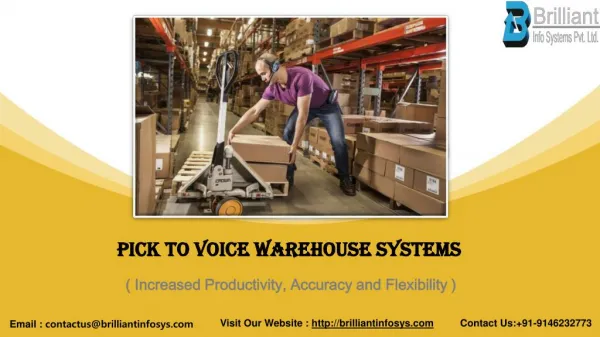 Pick to voice Warehouse