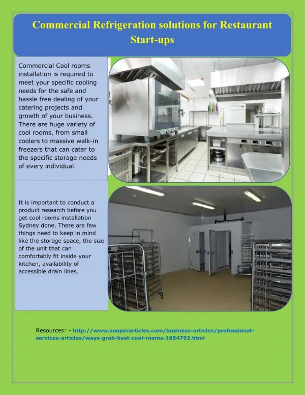 Commercial Refrigeration solutions for Restaurant Startups