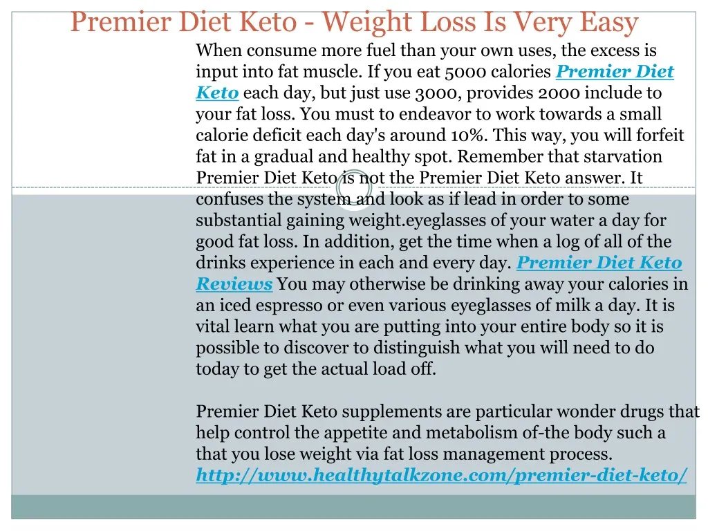premier diet keto weight loss is very easy when
