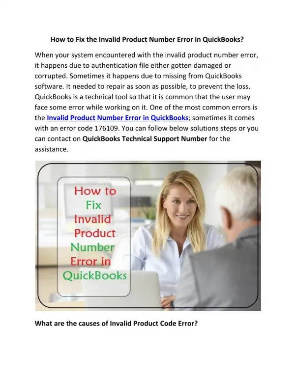 How to Fix the Invalid Product Number Error in QuickBooks?