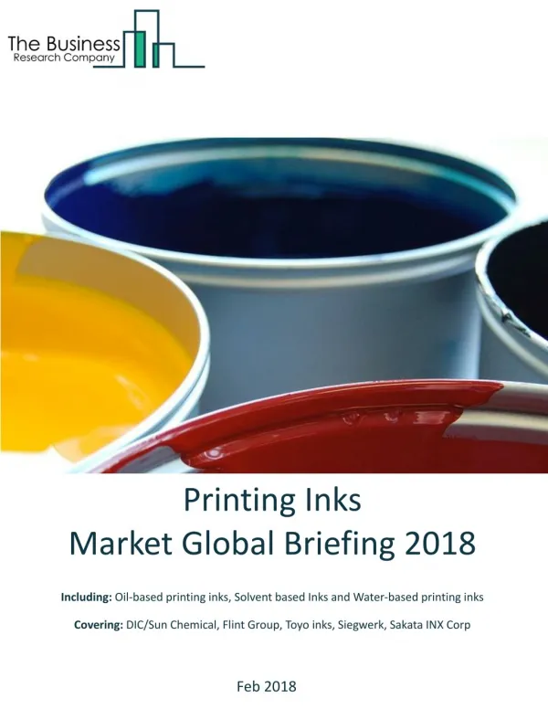 Printing Inks Global Market Report 2018