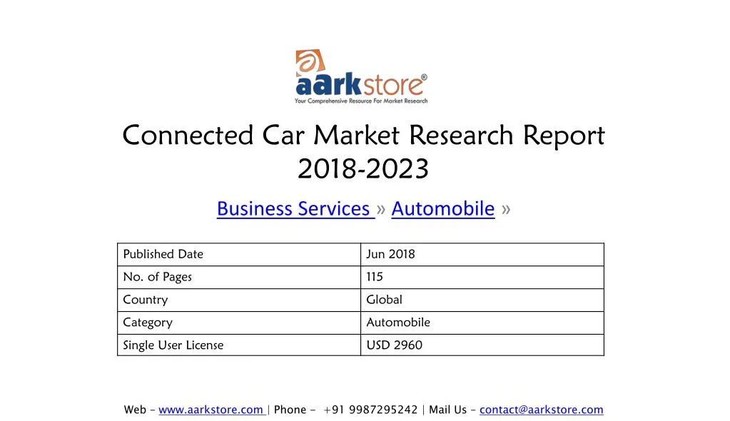 connected car market research report 2018 2023