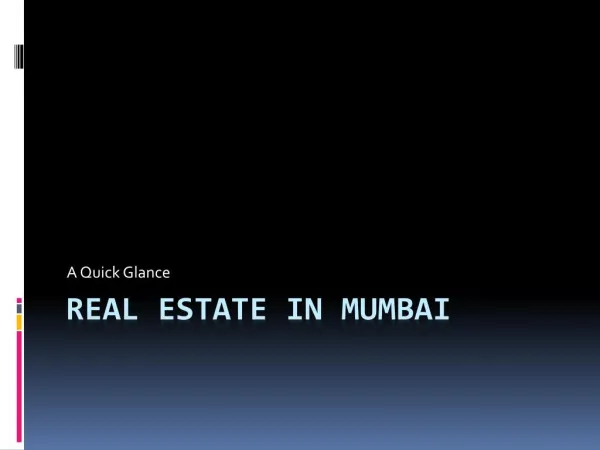 Real Estate in Mumbai