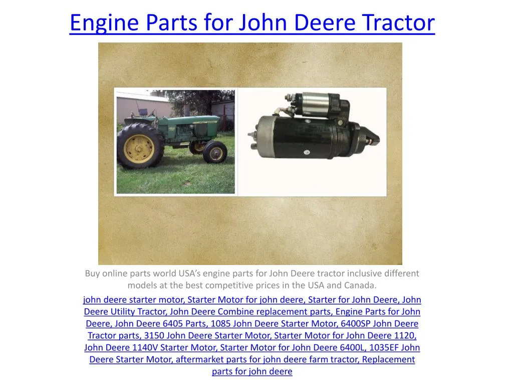 engine parts for john deere tractor