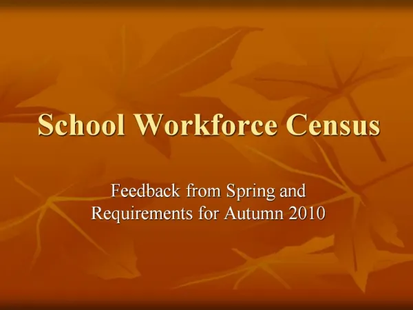 School Workforce Census