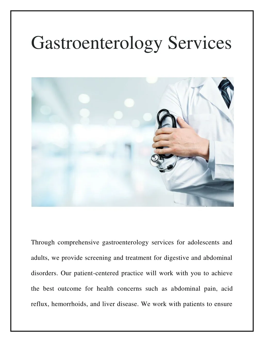gastroenterology services