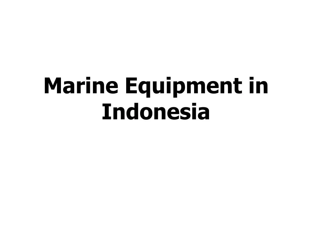 marine equipment in indonesia